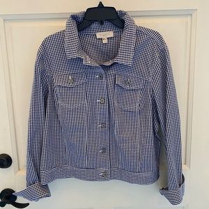 Talbots Petites Checked Jean Jacket